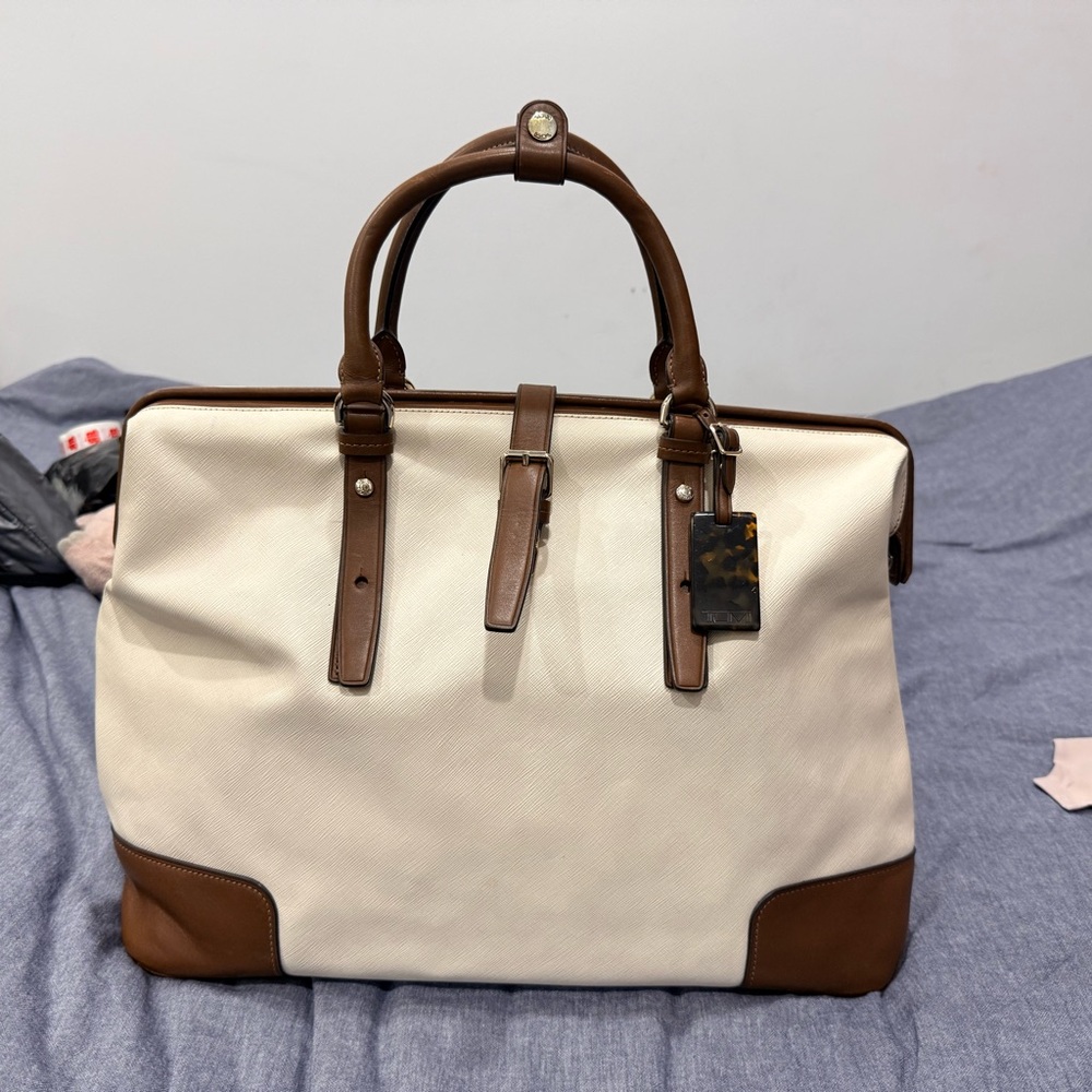 Tumi Elegant White and Brown travel bag